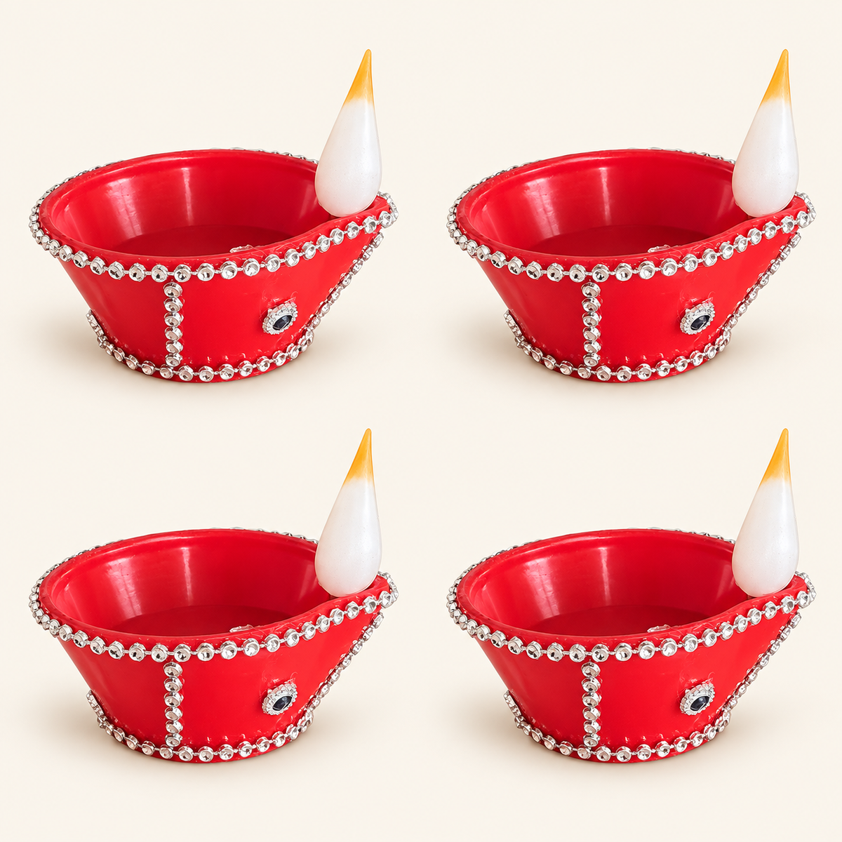 Breathing Flame diya, set of 4 [DIA-SKU-BG-04-set-of-4]