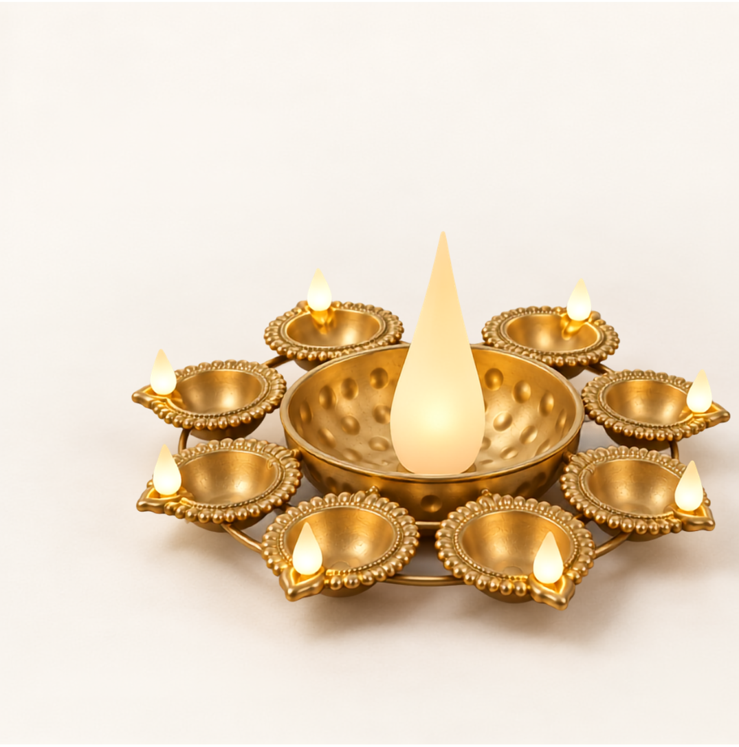 Jashn illuminated diya centerpiece, hero [DIA-SKU-JASHN-01-hero]