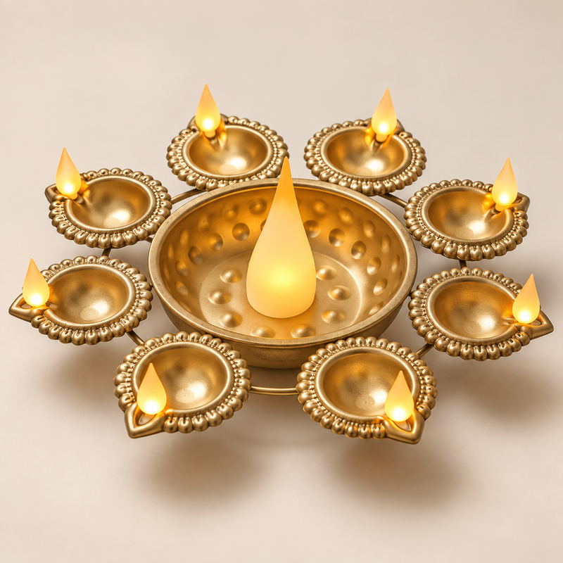 Jashn illuminated diya centerpiece, hero [DIA-SKU-JASHN-01-hero]