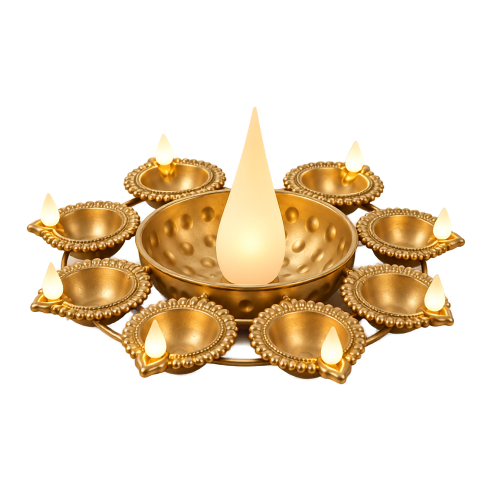 Jashn illuminated diya centerpiece, hero cutout [DIA-SKU-JASHN-H01-hero-cutout]