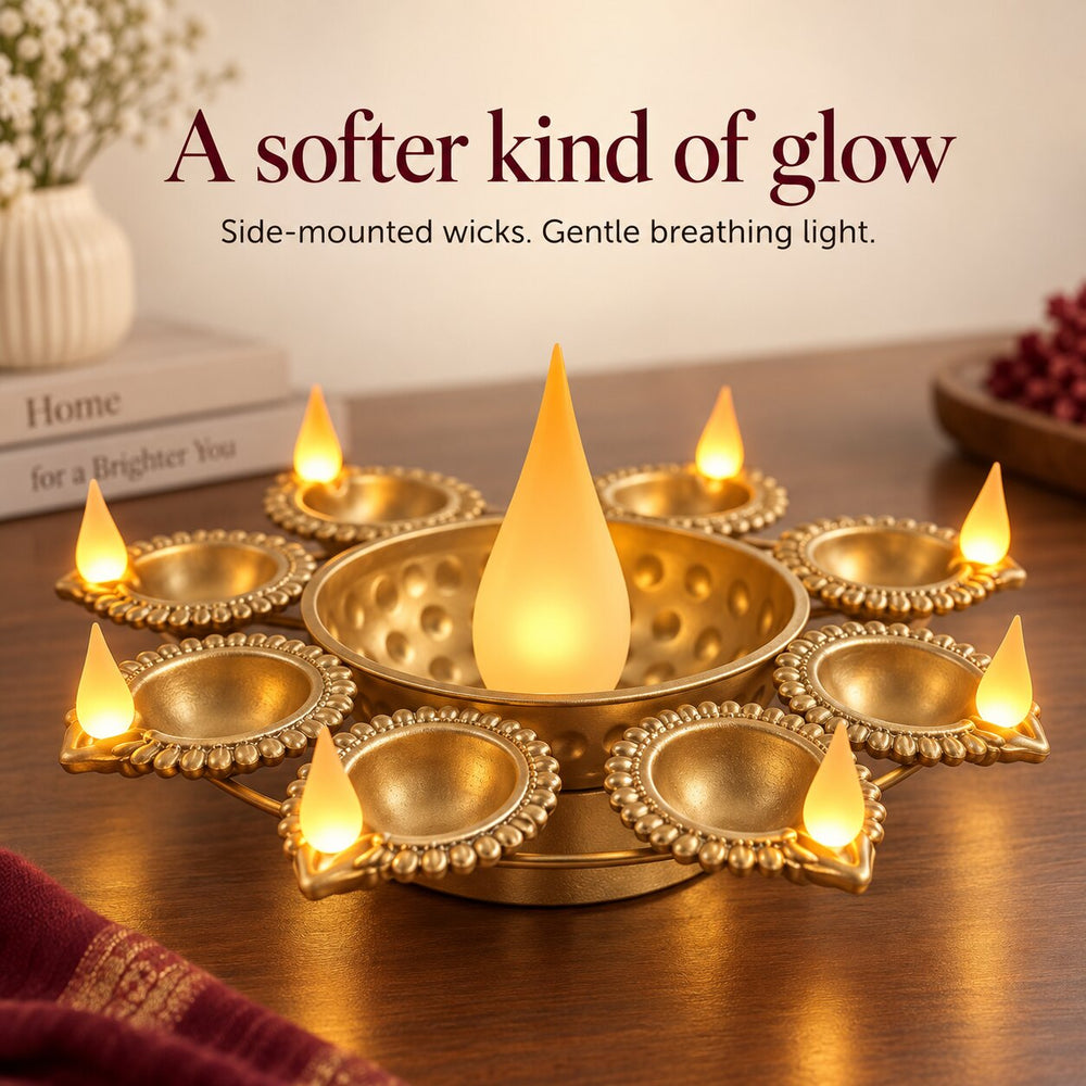 Jashn illuminated diya centerpiece, lifestyle [DIA-SKU-JASHN-L01-lifestyle]