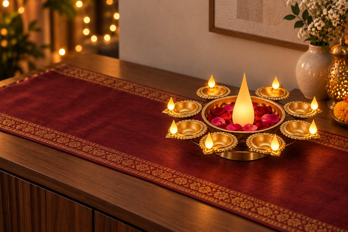 Jashn illuminated diya centerpiece, landscape [DIA-SKU-JASHN-L04-landscape]