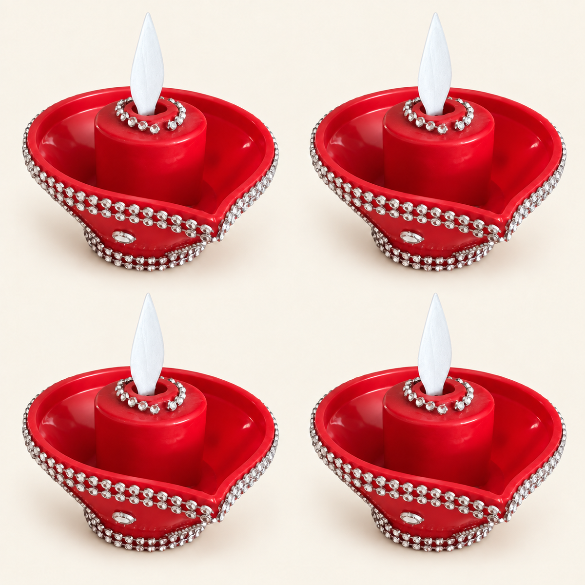 Moving Flame diya, set of 4 [DIA-SKU-MW-04-set-of-4]