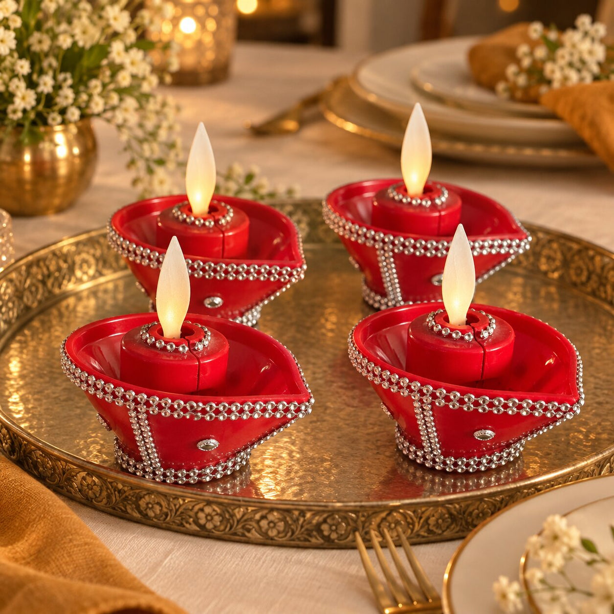 Moving Flame diya, lifestyle dining [DIA-SKU-MW-L02-lifestyle-dining]