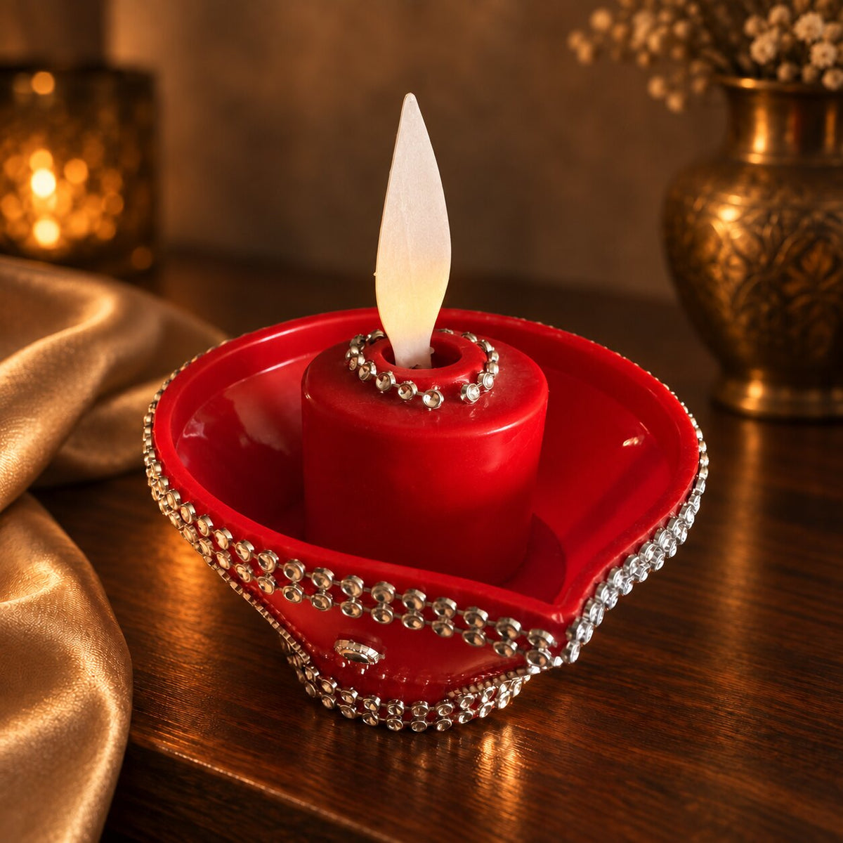 Moving Flame diya, lifestyle satin [DIA-SKU-MW-L03-lifestyle-satin]