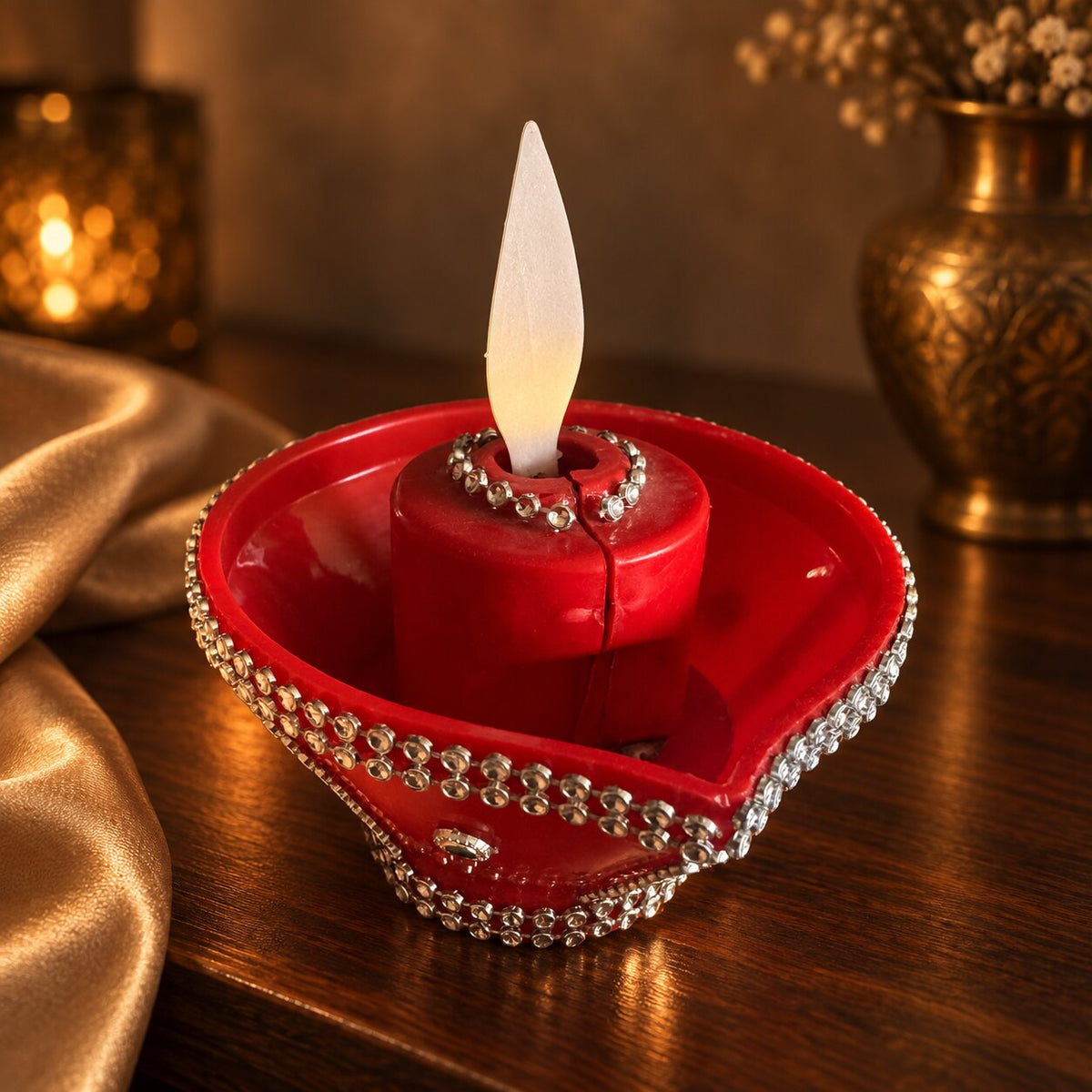 Moving Flame diya, lifestyle satin [DIA-SKU-MW-L03-lifestyle-satin]